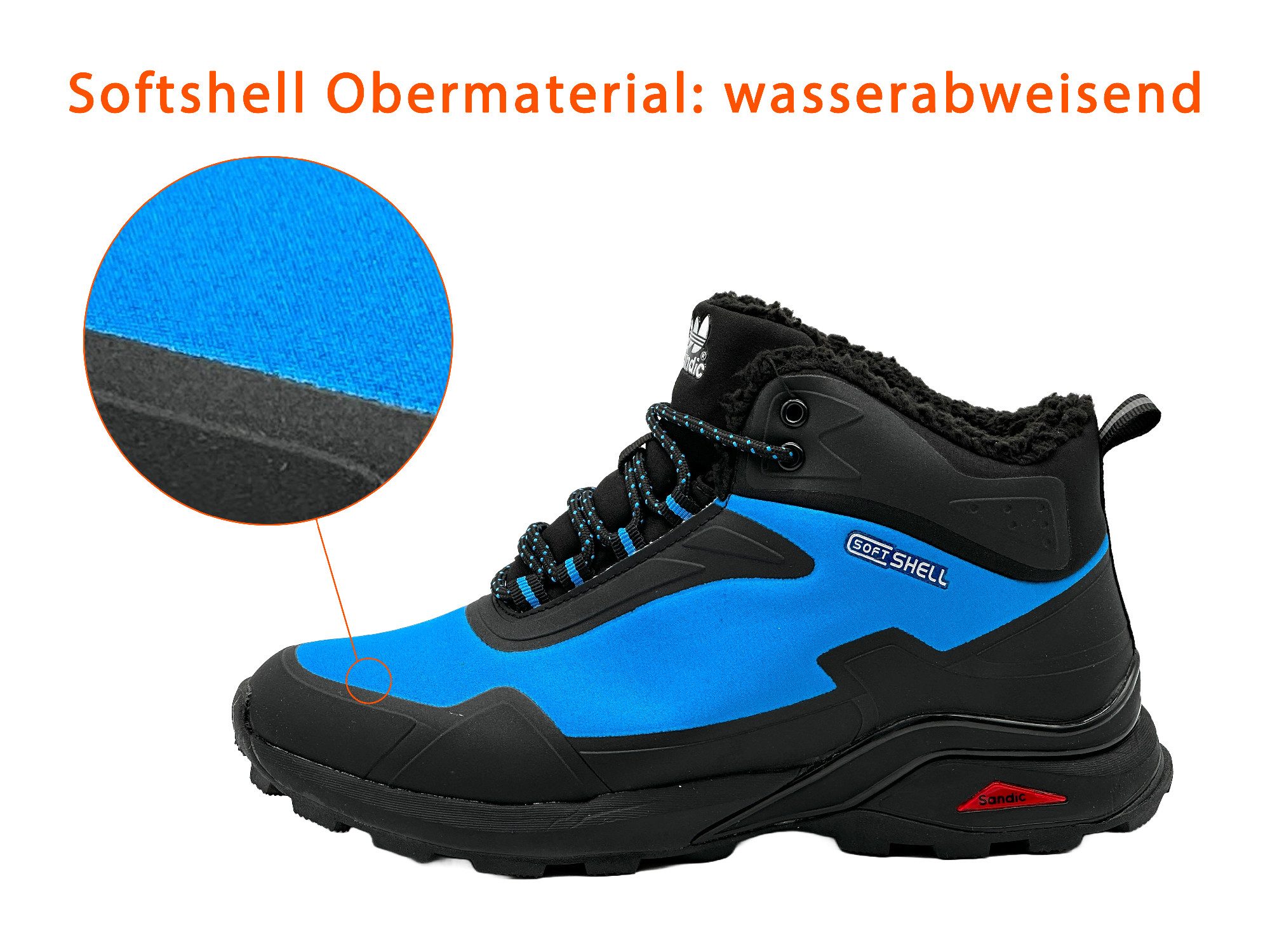 Nowaland gefütterte Trekkingschuhe Outdoorschuhe Wanderstiefel Isolierende Innenfütterung, Softshell-Obermaterial