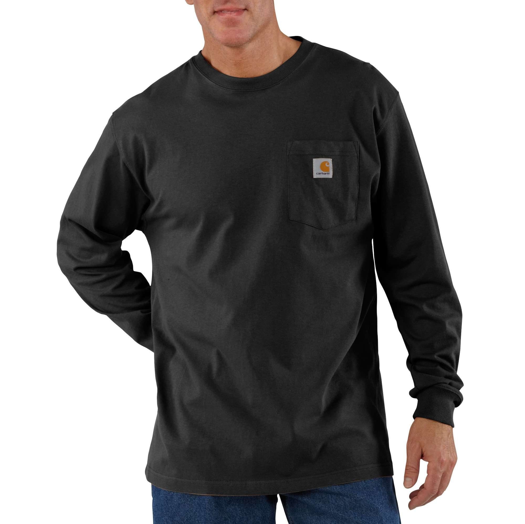 Long-Sleeve Loose T-Shirt Fit Carhartt Langarmshirt Heavyweight Carhartt black Herren Adult Langarmshirt Pocket