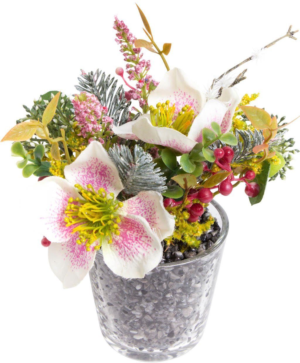 Kunstblume »Christrosen-Arrangement« Christrose, Botanic-Haus, Höhe 15 cm-HomeTrends