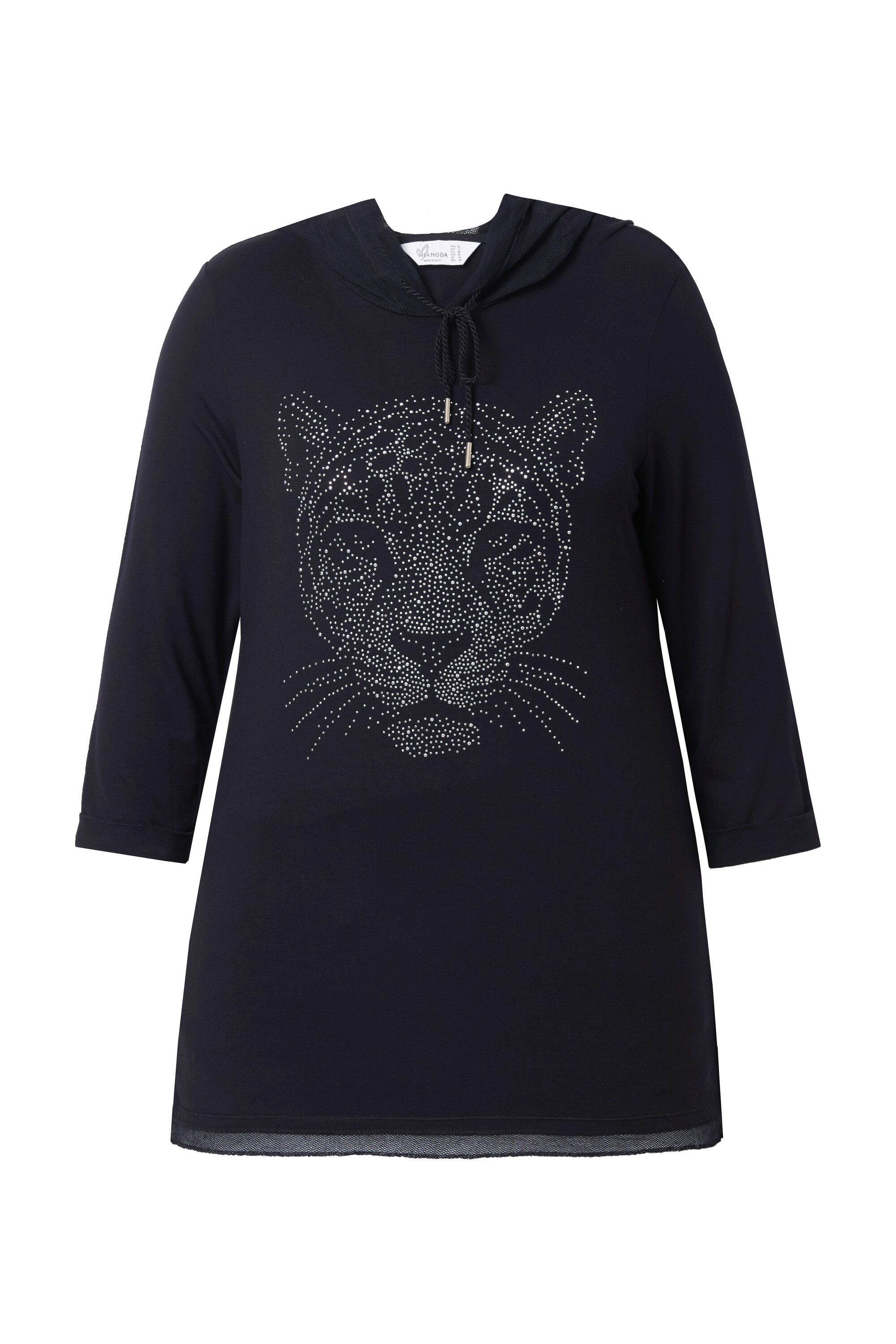 T-Shirt Longshirt Glitzersteinchen- Animalmotiv