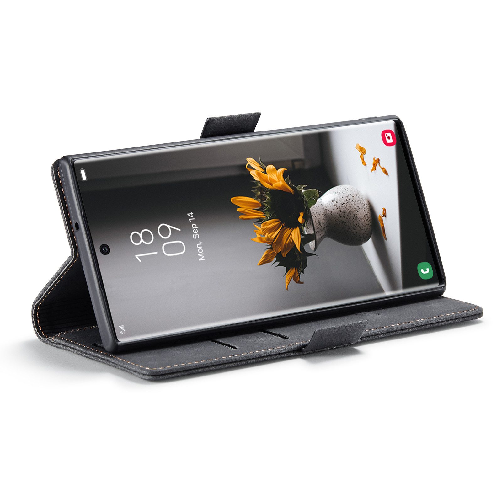 CaseMe Handyhülle Premium Hülle Klapphülle Retro Leder Handy Tasche für Samsung Modelle – Bild 4 von 5