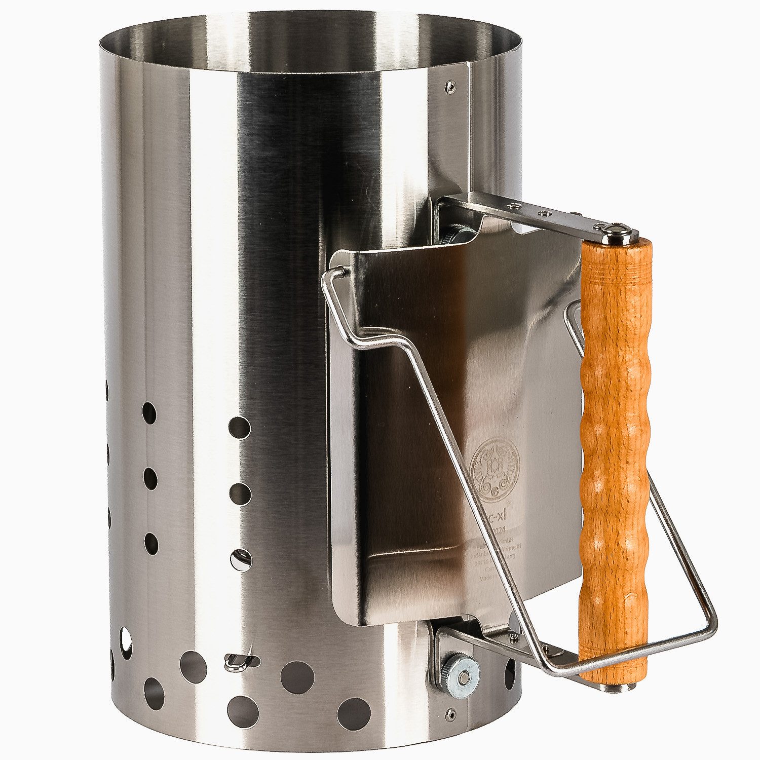 Petromax Anzündkamin XL Edelstahl Fassungsvermögen 6,5L + 4 x 50g Brennpaste (Spar-Set, 5-tlg), Anzündkamin aus Edelstahl