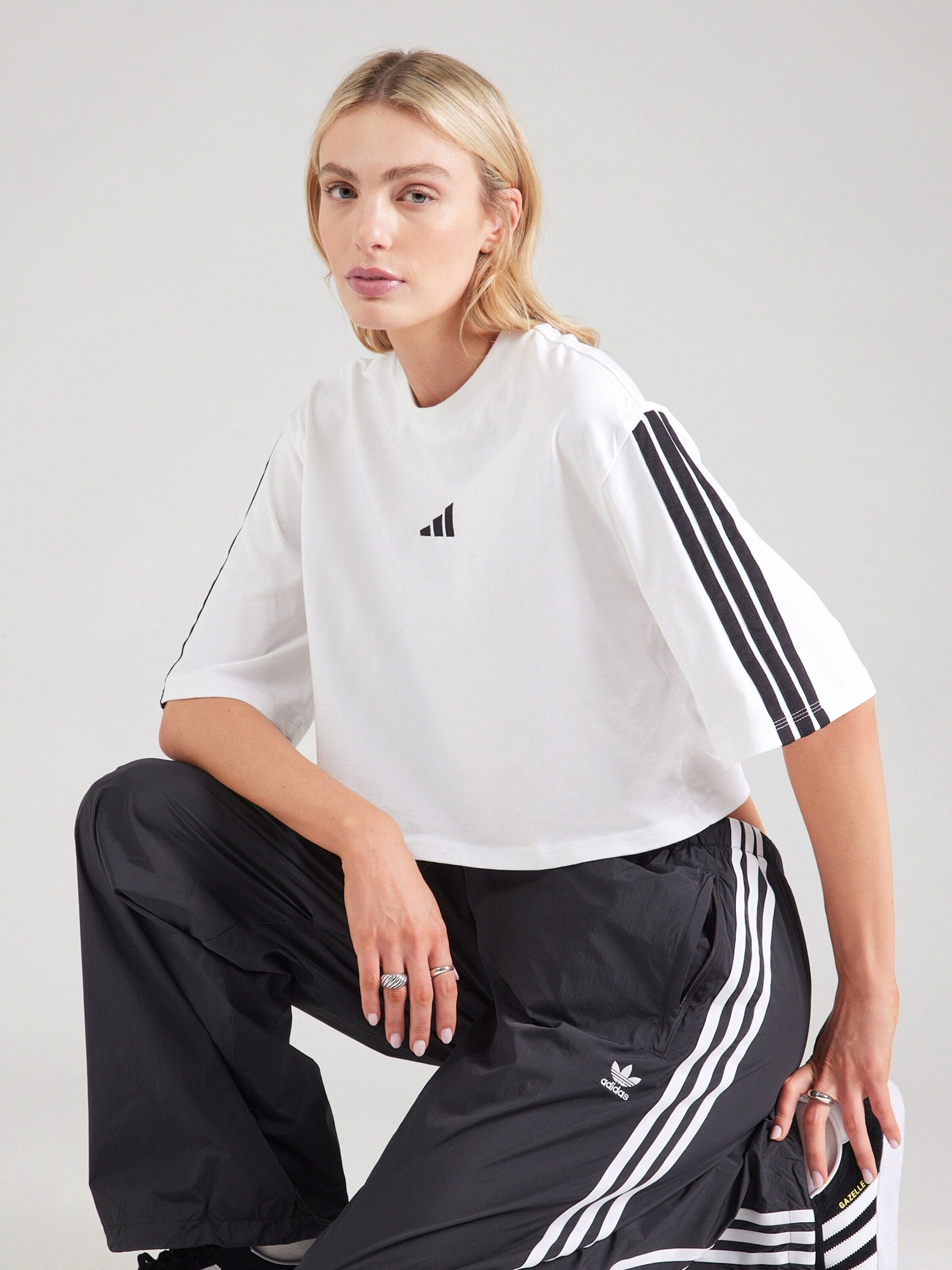 adidas Sportswear Funktionsshirt ESSENTIALS 3-STRIPES COTTON LOOSE (1-tlg) Seitenstreifen