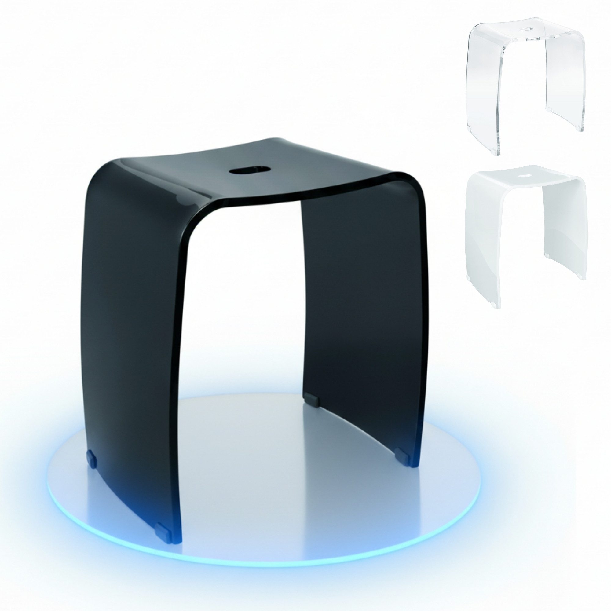 Libaro Dusch- und Badhocker für die Dusche MERAN Duschhocker modern hoch wasserfest aus Acryl, belastbar bis 180 kg, sehr stabil, für die Dusche geeignet, rutsch- und standfest