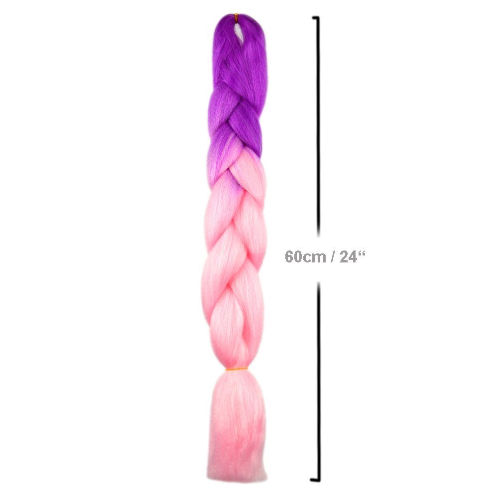 YOUR Jumbo Violett-Hellrosa BRAIDS! 2-farbig 56-BY Pack Flechthaar Braids 3er Zöpfe im MyBraids Kunsthaar-Extension