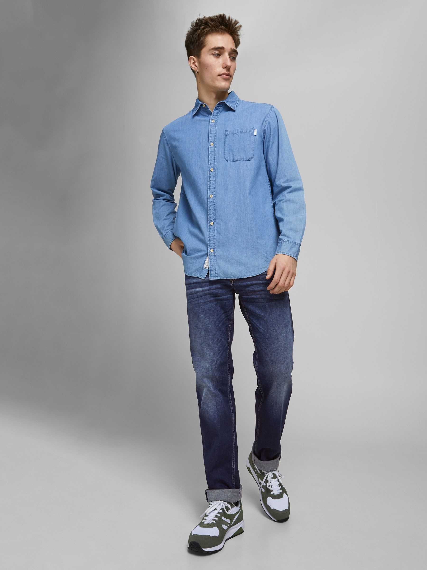 Jack & Jones Regular-fit-Jeans Regular Fit Jeans Mid Waist Basic für Herren JJICLARK JJORIGINAL JOS 278 NOOS – Bild 4 von 5