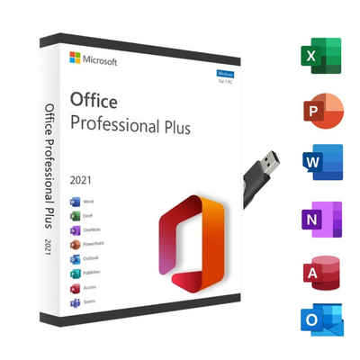 Microsoft Microsoft Office 2021 Professional Plus inkl. USB Stick und Aktivierungsschlüssel (Officeprogramm, USB-Stick)
