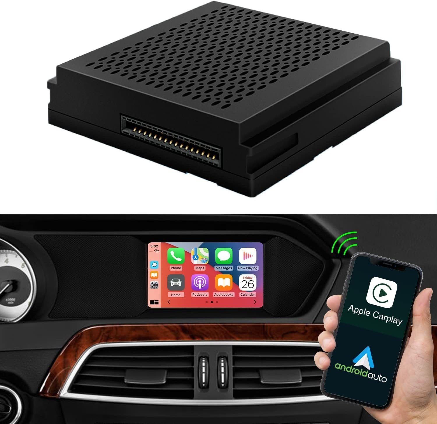 GABITECH CarPlay Android Auto Für Mercedes Benz A B C CLA GLK ML E SLK NTG4.5 Autoradio (Harman Becker Box Modul, Plug and Play)