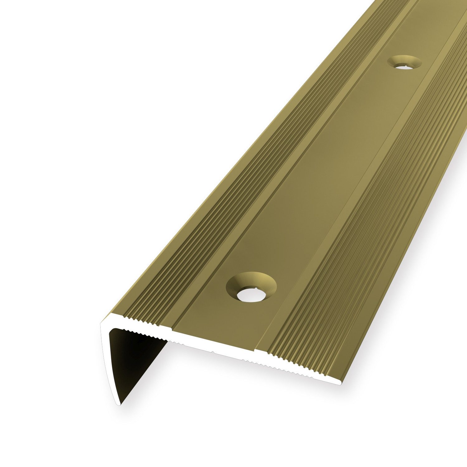 Küberit Treppenkantenprofil 16 x 38 x 2500 mm Winkelprofil Gold Gebohrt Aluminium