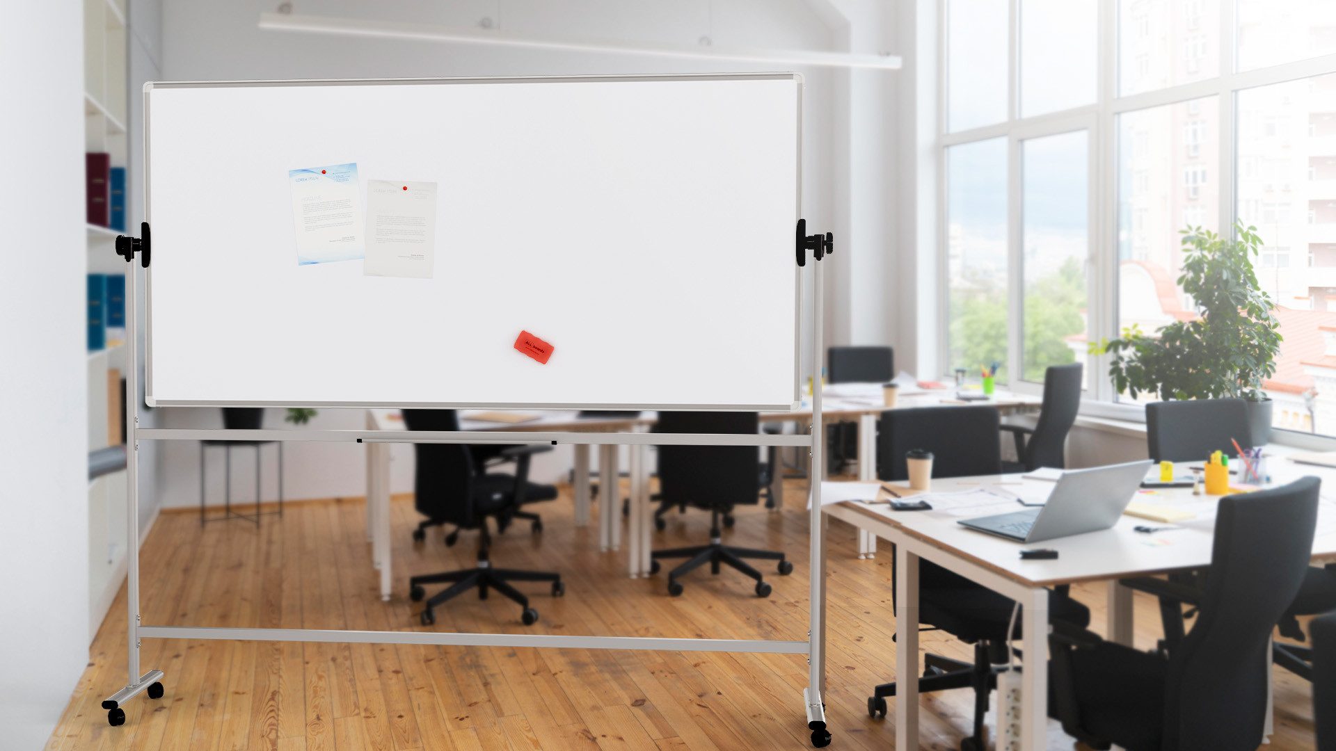 ALLboards Magnettafel Mobiles Board, Serie: TM Idea/Flex – mit doppelseitiger Whiteboard