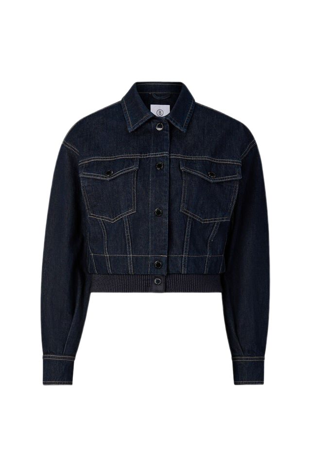 BOGNER Kurzjacke blau,Freizeit,Baumwolle,Unifarben,Umlegekragen,Lang,Regular Fit