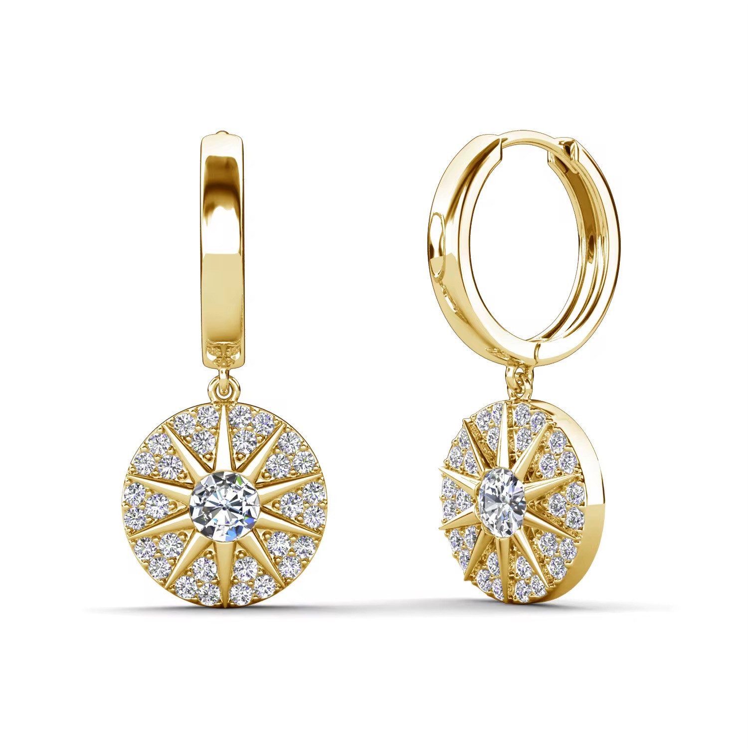 ROUGEMONT Paar Creolen Damen Creolen Ohrhänger Sommer Style -Hypoallergen 18K Vergoldung, Hypoallergen für empfindliche Haut geeignet