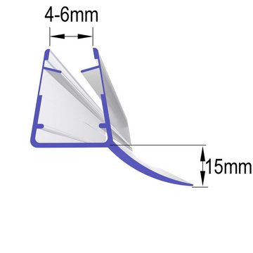 Boromal Duschdichtung 2x100cm Universal Duschdichtung Doppelpack für 4-6mm Glastür, L: 60 cm, (2-St), für 4-6mm Glasstärke,für rechteckige und quadratische Duschkabinen