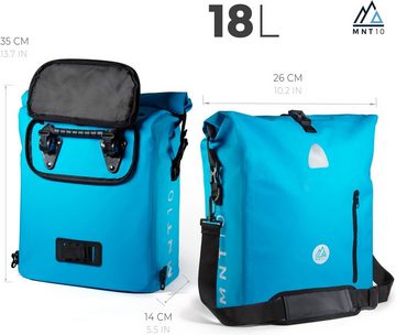 MNT10 Gepäckträgertasche 3in1 Fahrradtasche 18L,25L, Wasserdicht reflektierend