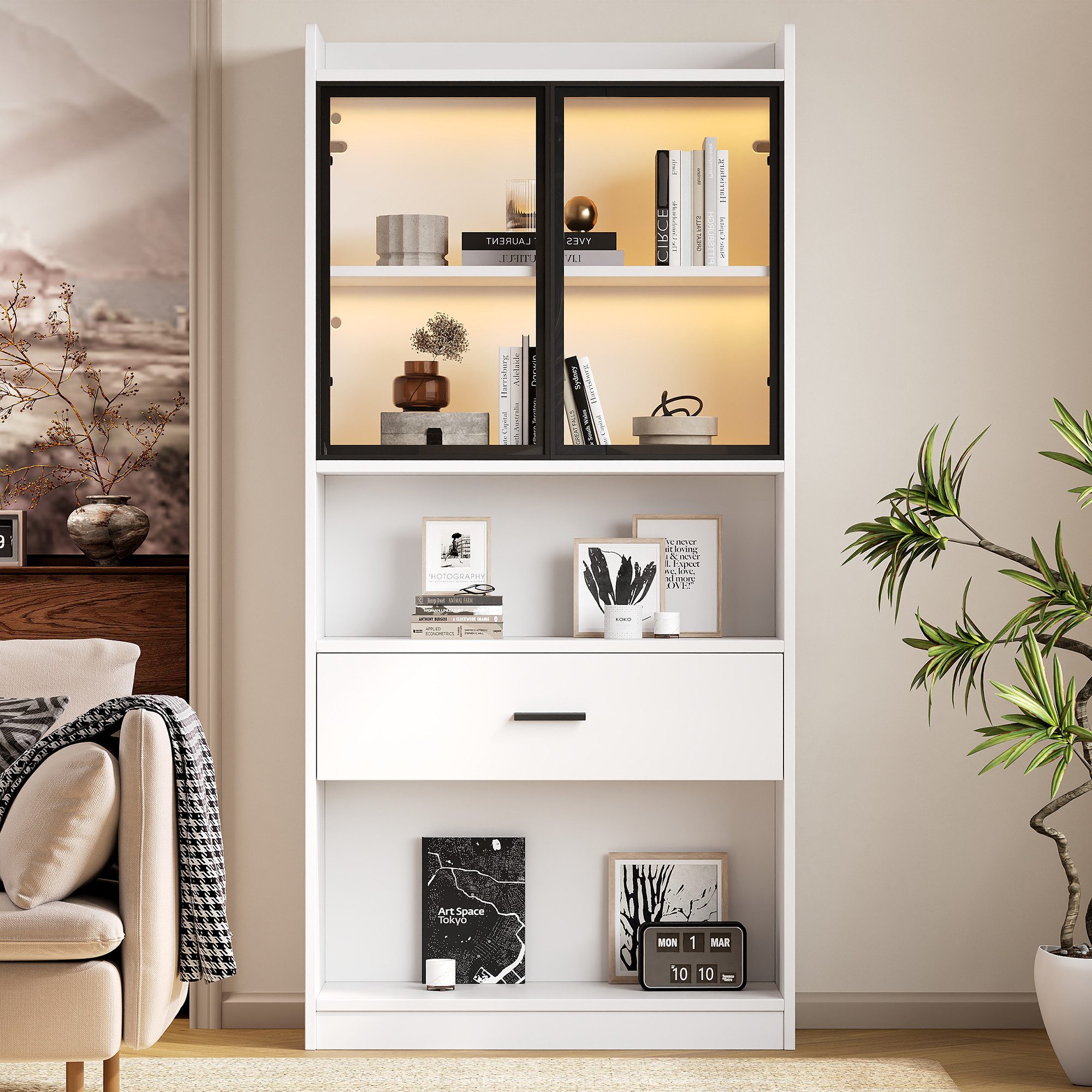 REDOM Vitrine Sammlerstücke Schrank Display Regal günstig online kaufen