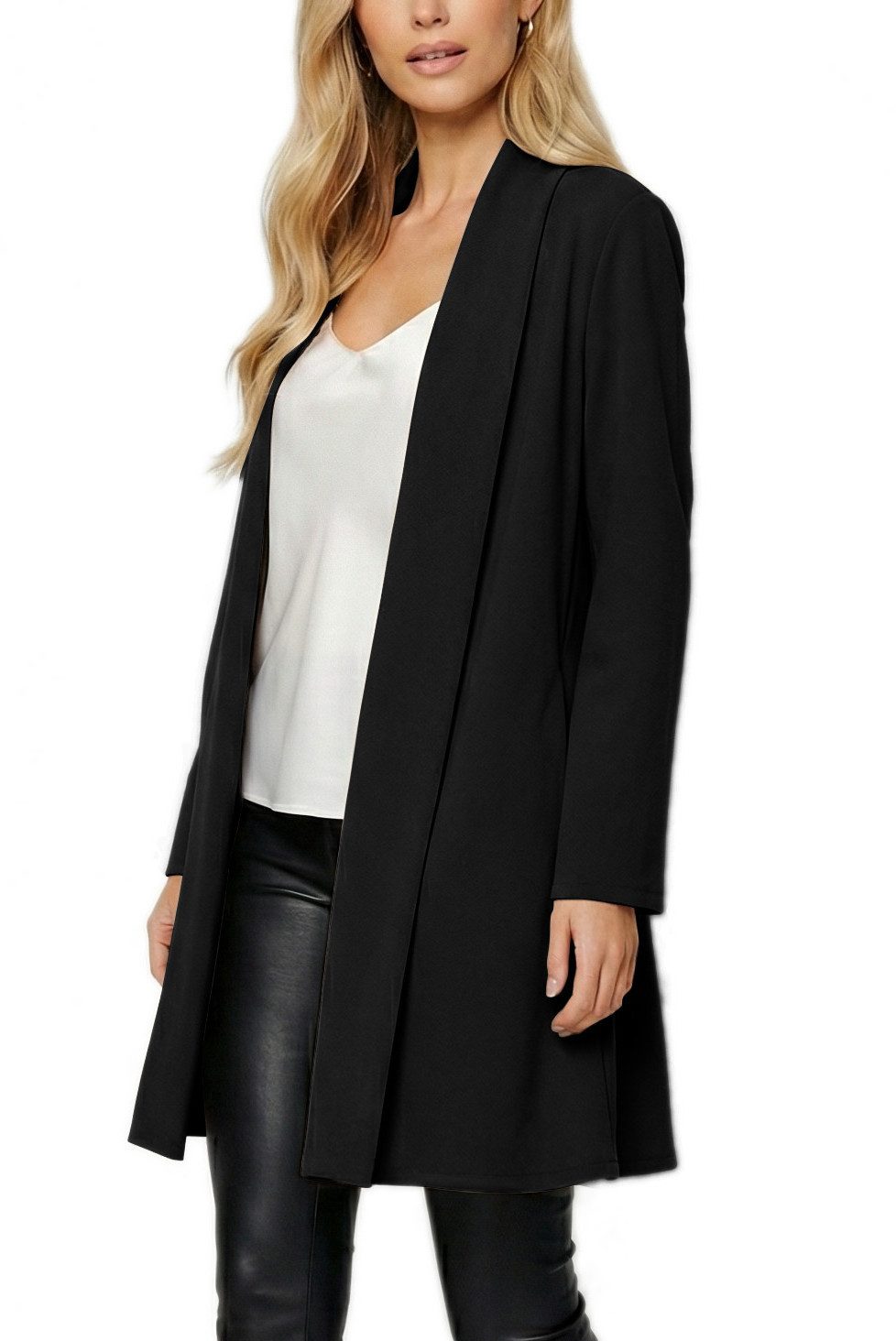 dy_mode Cardigan Damen Langcardigan offen Leichte Übergangsjacke für Frühjahr Sommer in Unifarben, Ohne Verschluss