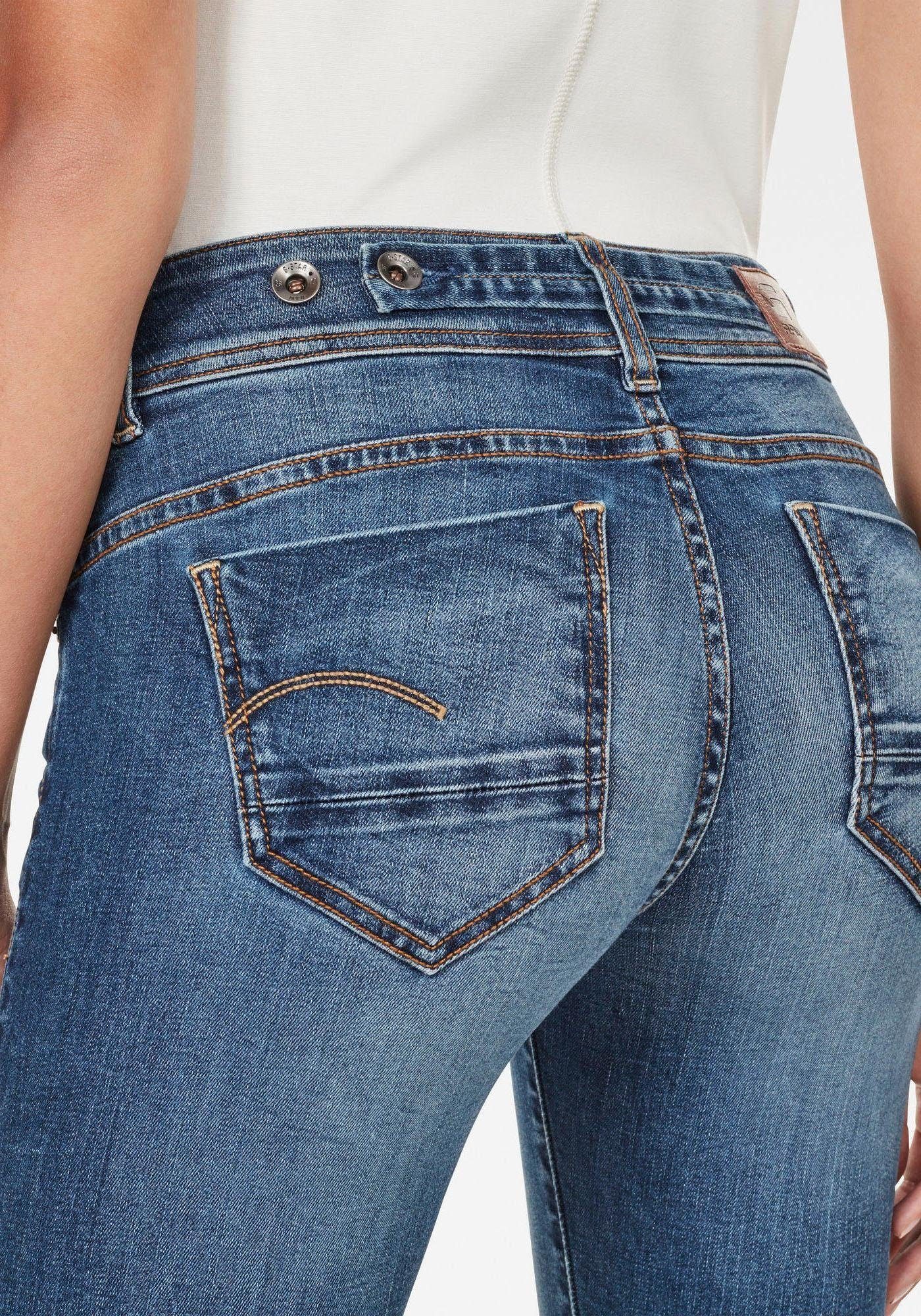 G-Star Mid Used-Effekten Wmn mit RAW Slim-fit-Jeans Straight Midge
