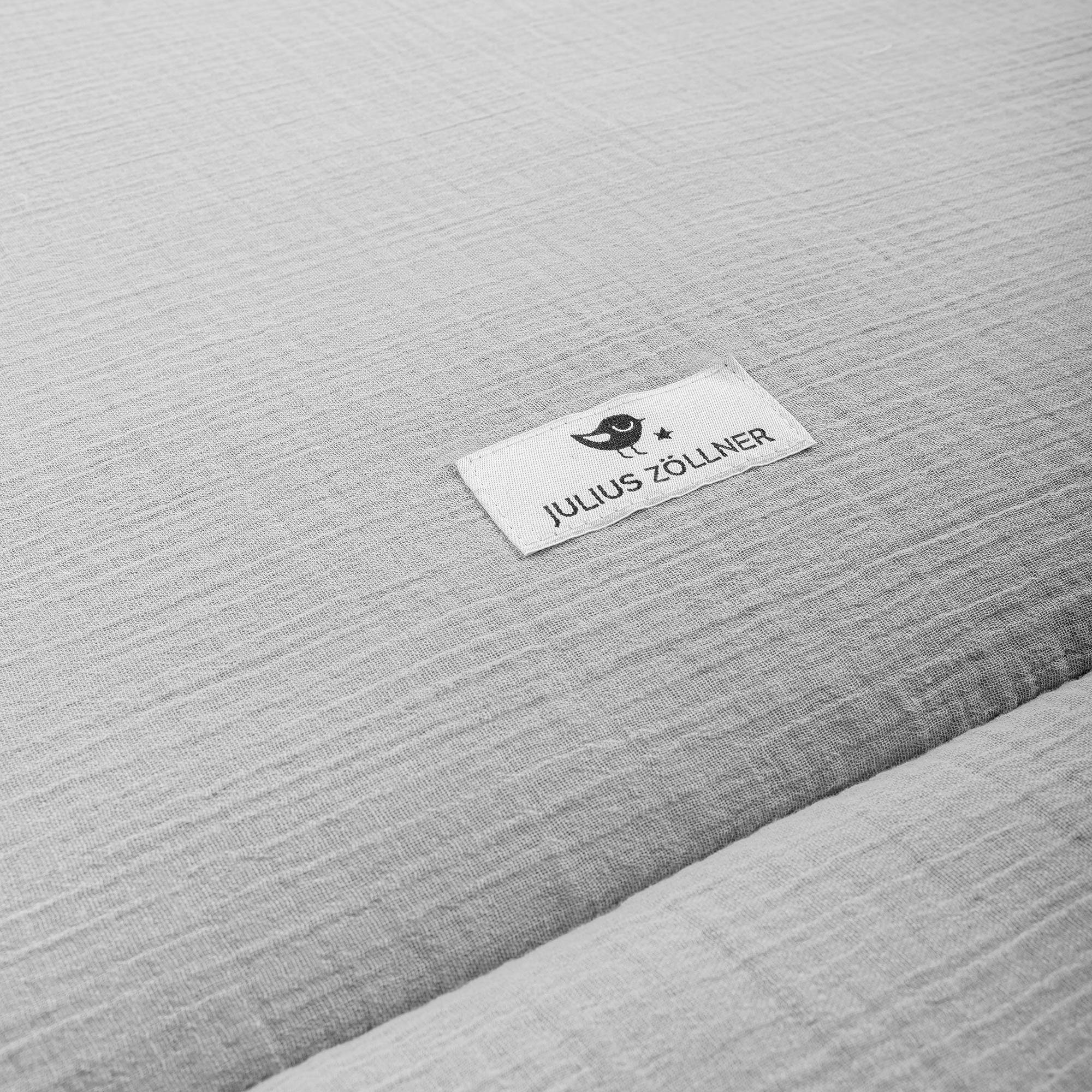 Krabbeldecke Musselin, grau, Julius Zöllner, Made in Germany
