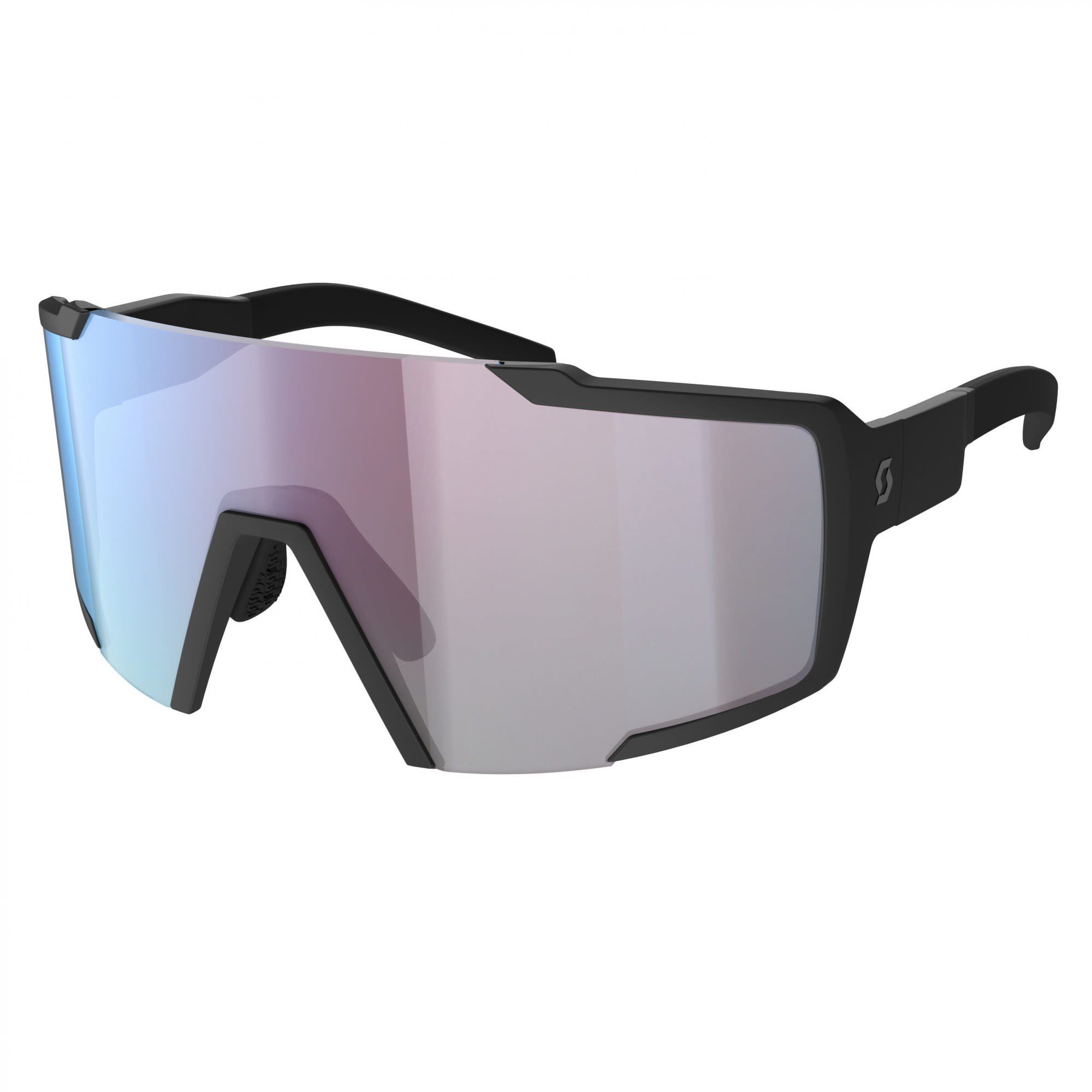 Scott Fahrradbrille Scott Shield Compact Sunglasses Accessoires Black Matt - Blue Chrome Enhancer