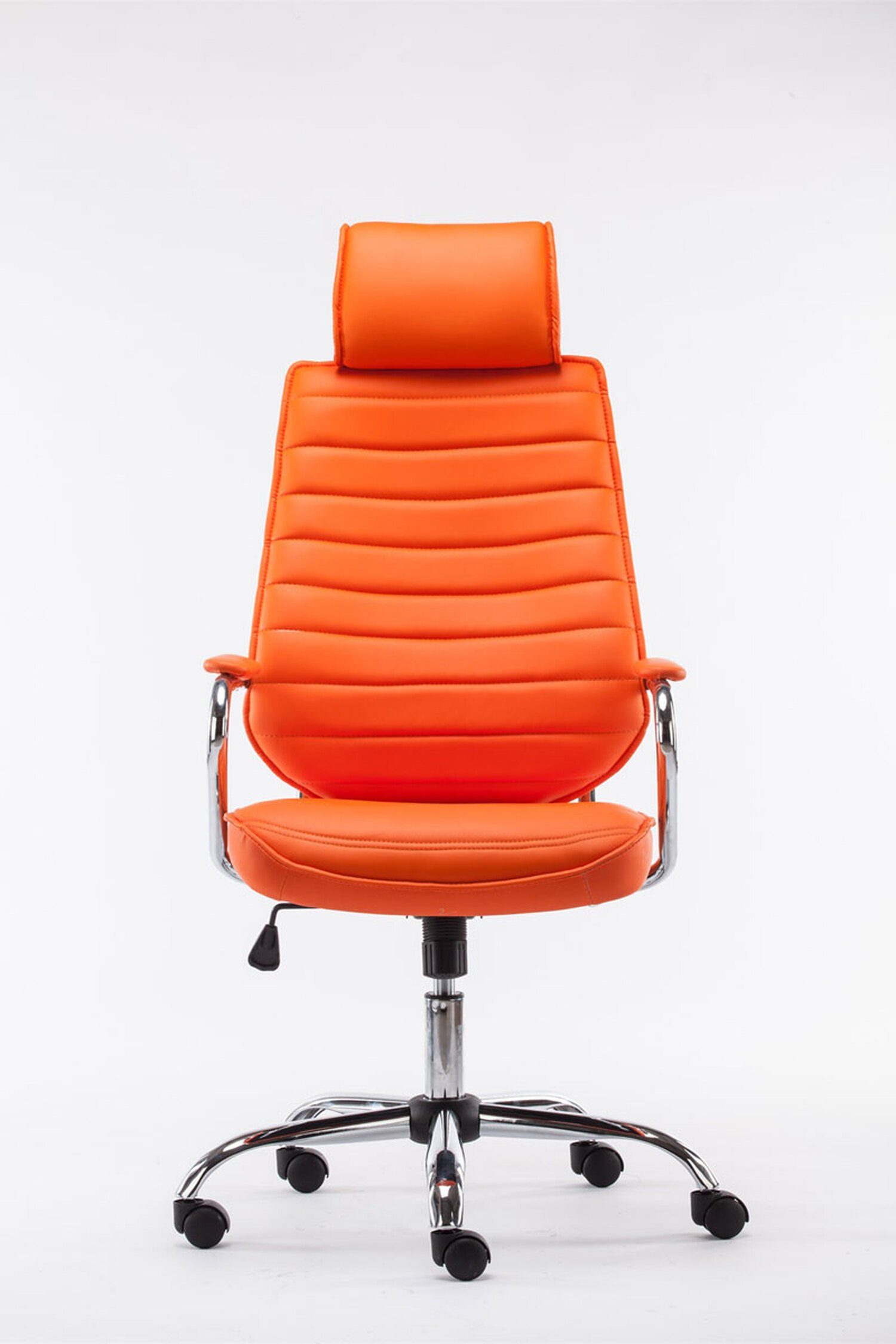 drehbar TPFLiving und Metall Bürostuhl V2 (Schreibtischstuhl, mit Drehstuhl, bequemer orange XXL), chrom Rocket Rückenlehne Gestell: 360° - Chefsessel, höhenverstellbar - Kunstleder Sitz: Bürostuhl