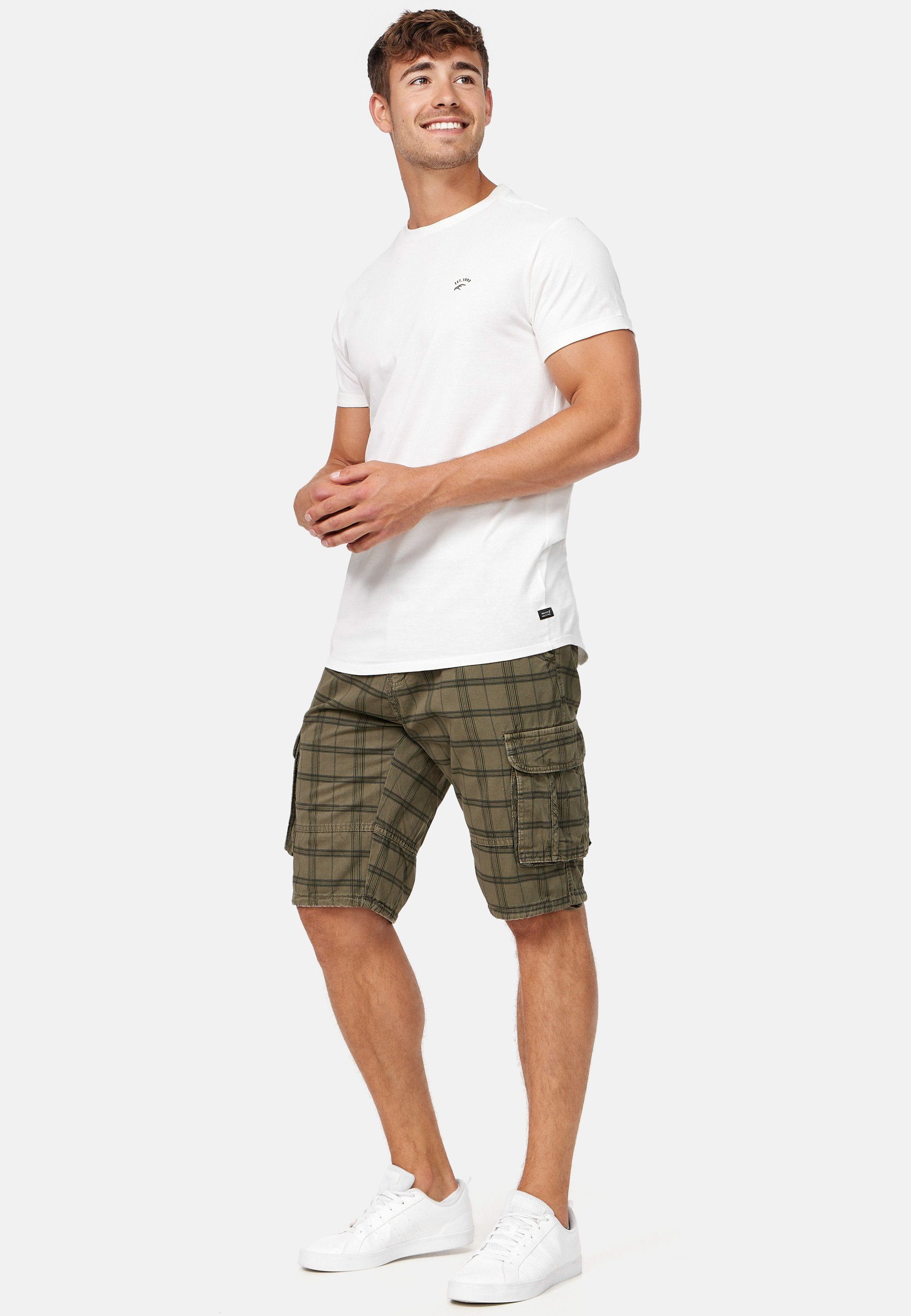 Indicode Cargoshorts Herren Monroe Cargo Cargo Shorts Herrenshorts mit 6 Taschen inkl. Gürtel