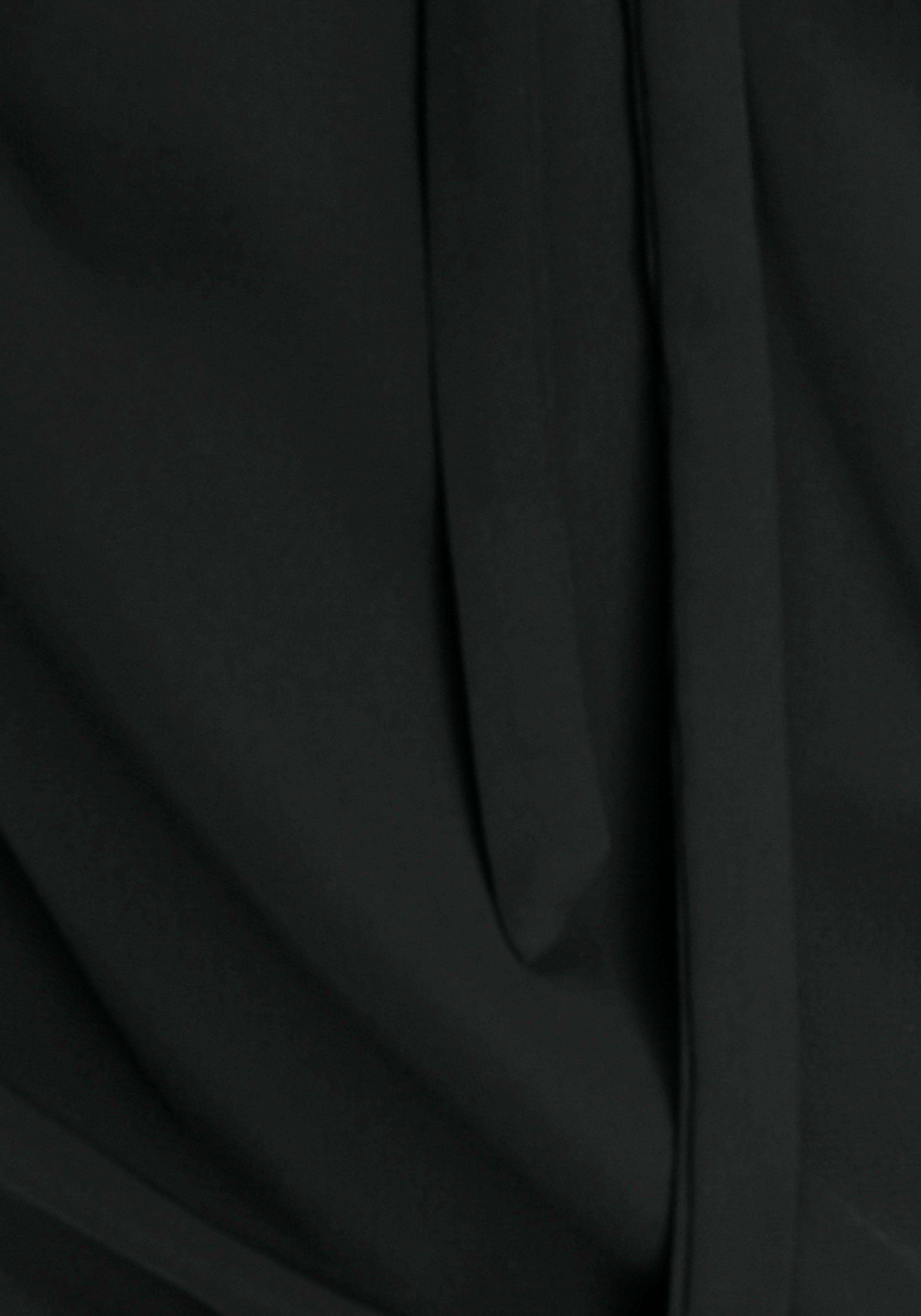 (aus Shirtbluse Material) Laura Scott nachhaltigem schwarz mit Vorderteil Chiffon