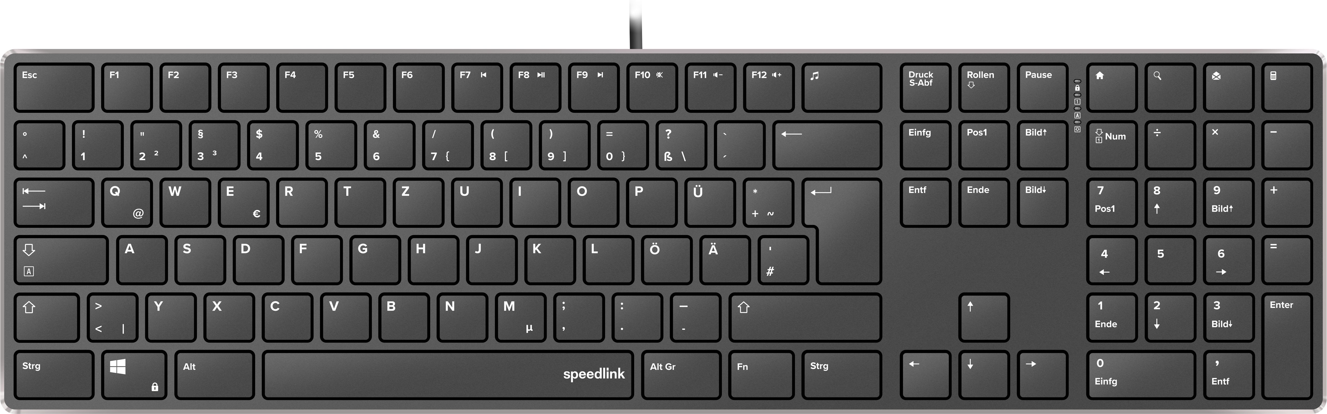 Speedlink RIVA Slim Metall Keyboard - DE Layout - Tastatur (150cm Kabellänge)