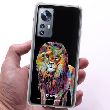 DeinDesign Handyhülle Löwe Tiere Design Lion Colorful Art By P.D. Moreno, Xiaomi 12 5G Silikon Hülle Bumper Case Handy Schutzhülle