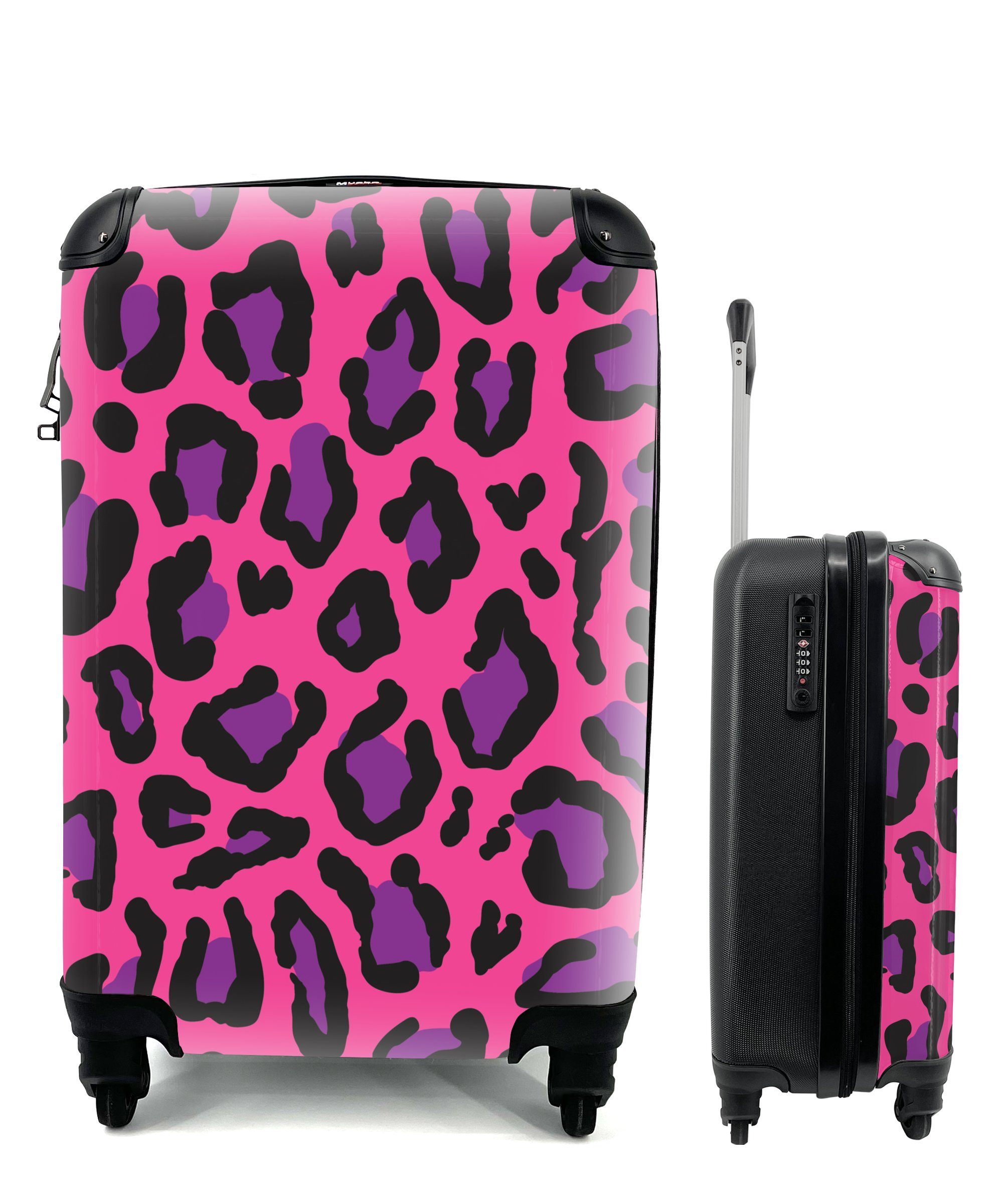 Handgepäckkoffer Pantherdruck - Rosa - Lila