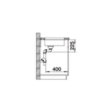 Blanco Edelstahlspüle BLANCO Unterbaubecken SOLIS 180-U Edelstahl Bürstfinish, 22/44 cm