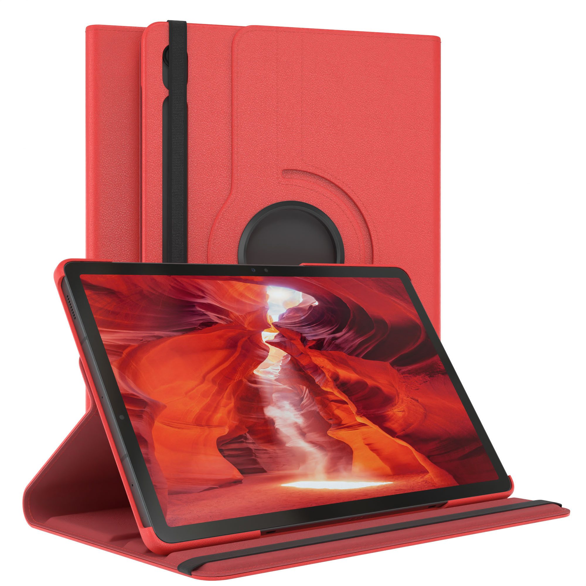 EAZY CASE Tablet-Hülle Rotationcase für Samsung Galaxy Tab S10 Lite 10,9 Zoll, Tabletcase Flipcover Smart kratzfest Hülle aufstellbar drehend Rot
