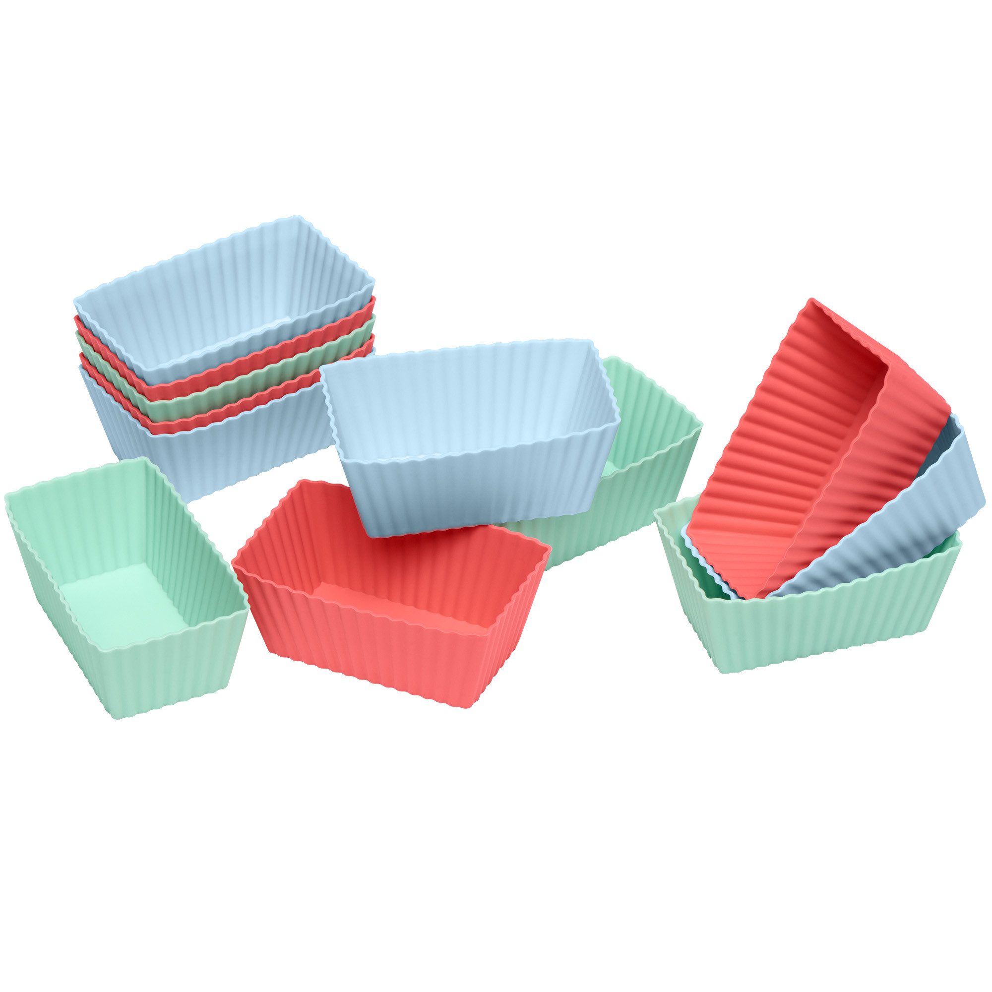 Lurch Backform FlexiForm Brownie Silikon 12er Set Pastelfarben Mix, (6-tlg)