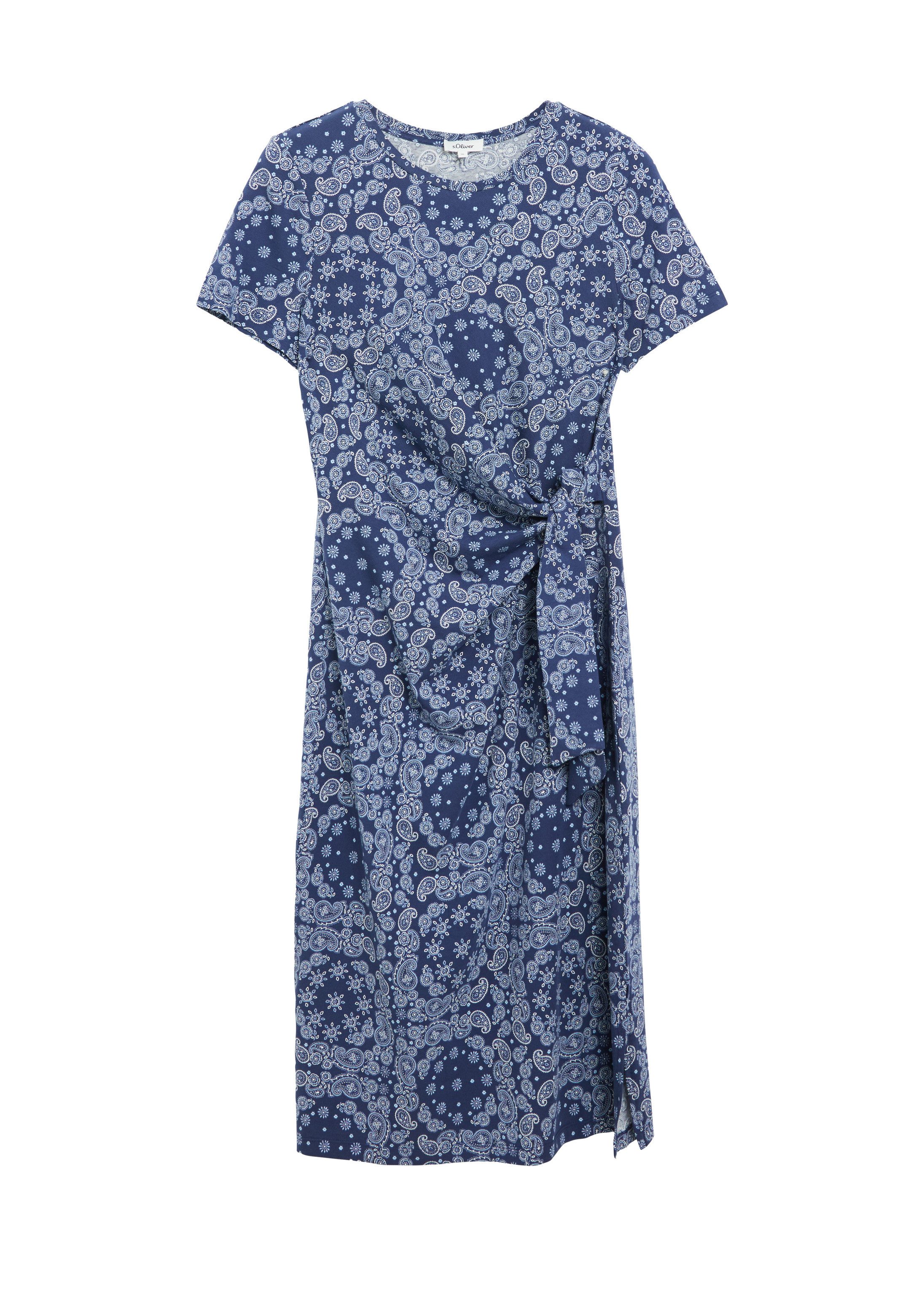 s.Oliver Midikleid Kleid Jerseykleid in Midilänge mit Knotendetail