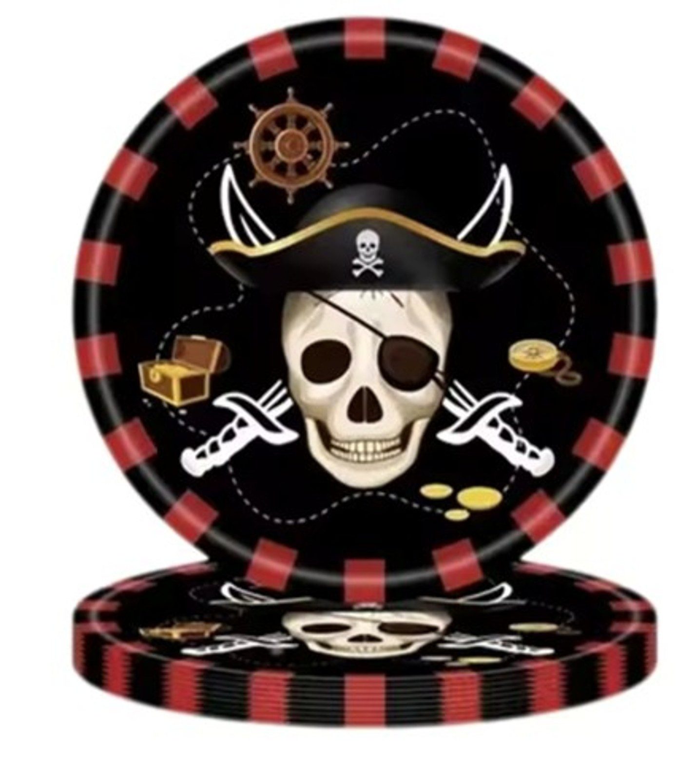 PartyFlamingo Teller Piraten Party Dekoration Set Kindergeburtstag 16 Gäste 109tlg