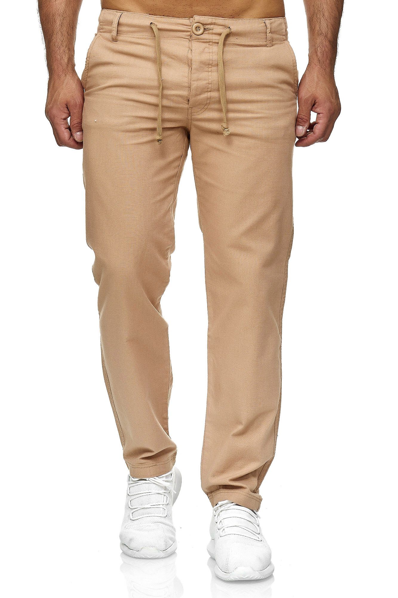 Reslad Leinenhose Reslad Herren bequeme Baumwollhose Leinenhose Optik Strandhose RS-3000 (1-tlg., Freizeithose) Strandhose im Leinen-Look mit Tunnelzug