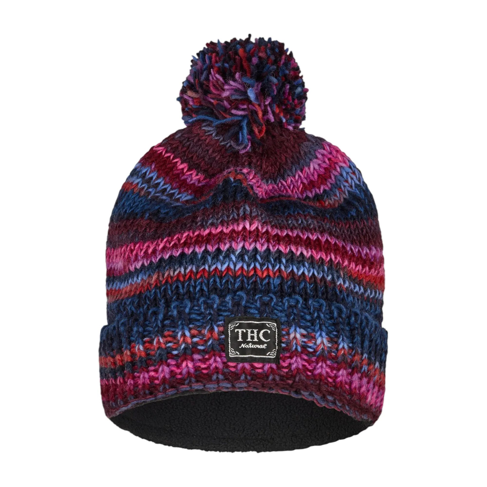THC Natural Line Bommelmütze THC Schafwoll Pudelmütze 805 lila (1 Stück, 1-St., 1 Stück) Innenfutter: Fleece