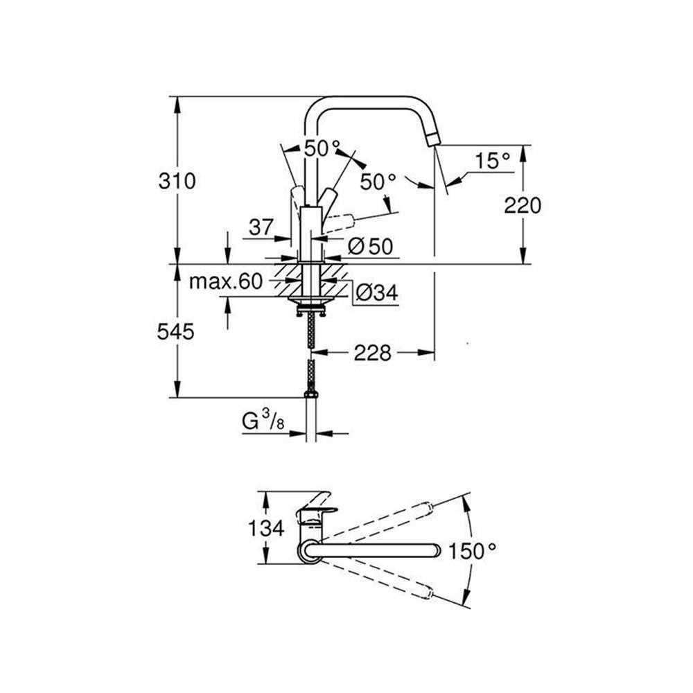Thumbnail - Grohe Küchenarmatur Grohe Küchenarmatur Eurosmart, U-Auslauf