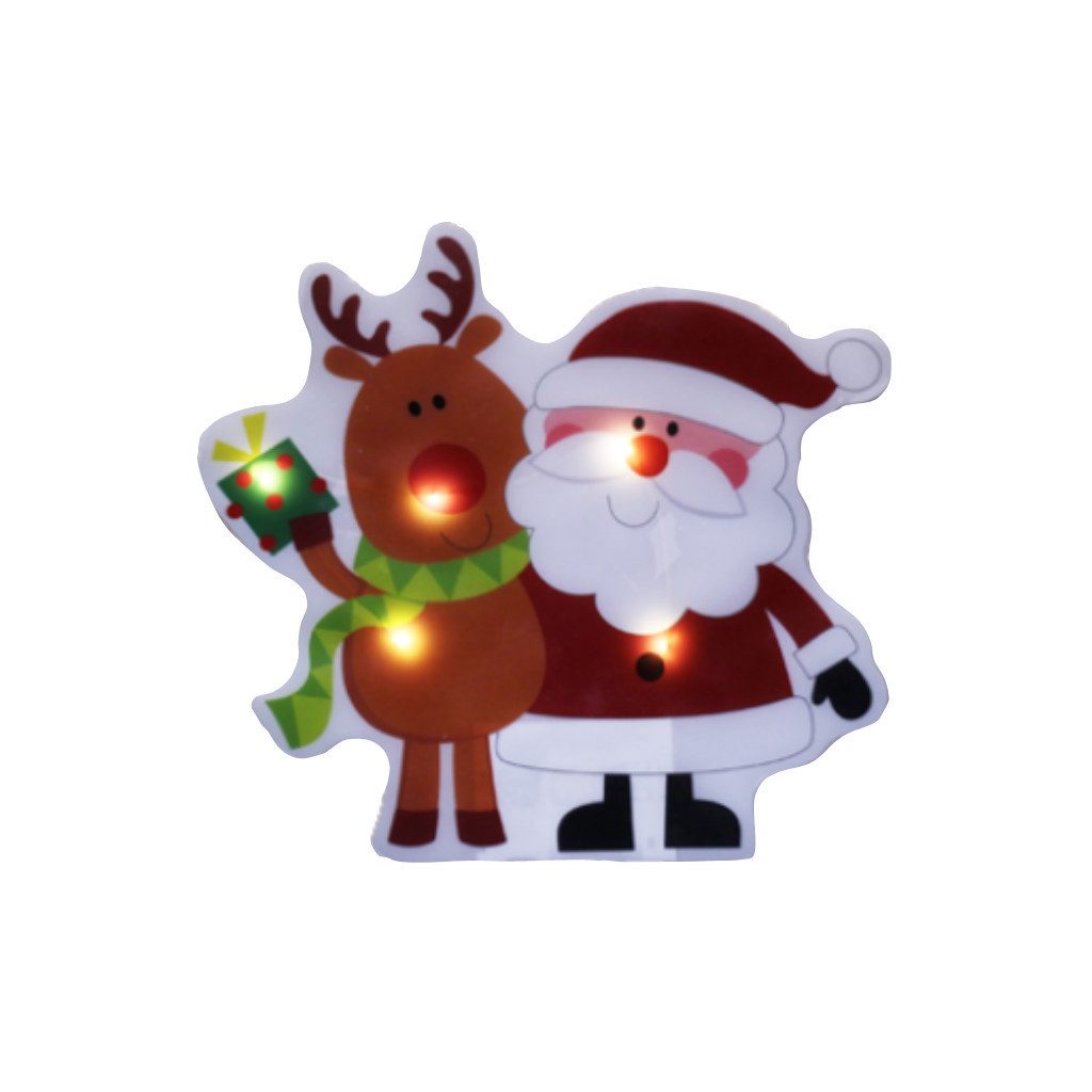 Star-Max LED Dekolicht LED Nikolaus Fensterkleber, selbsthaftend & wiederverwendbar 17x15,7cm