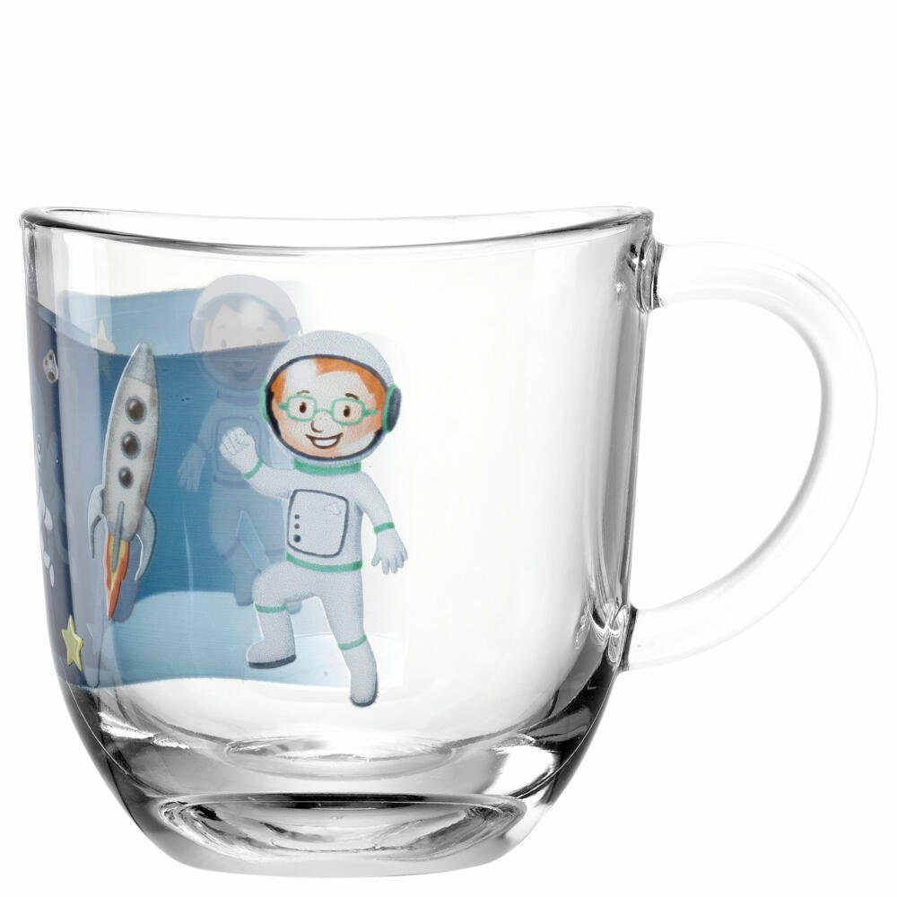 LEONARDO Tasse Bambini Avventura Weltall, 280 ml, Kalk-Natron-Glas