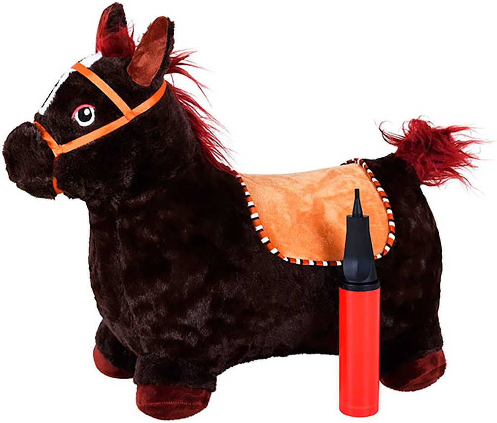 Knorrtoys® Hüpftier Pferd braun, inkl. Luftpumpe, mit Kuschelbezug