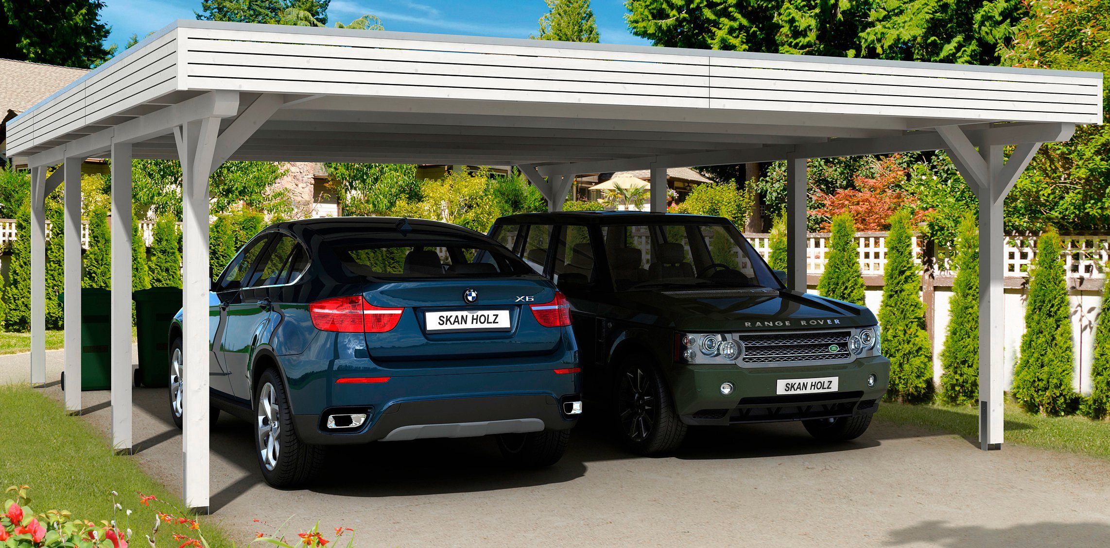 Skanholz Doppelcarport Spessart, BxT: 611x846 cm, 220 cm Einfahrtshöhe