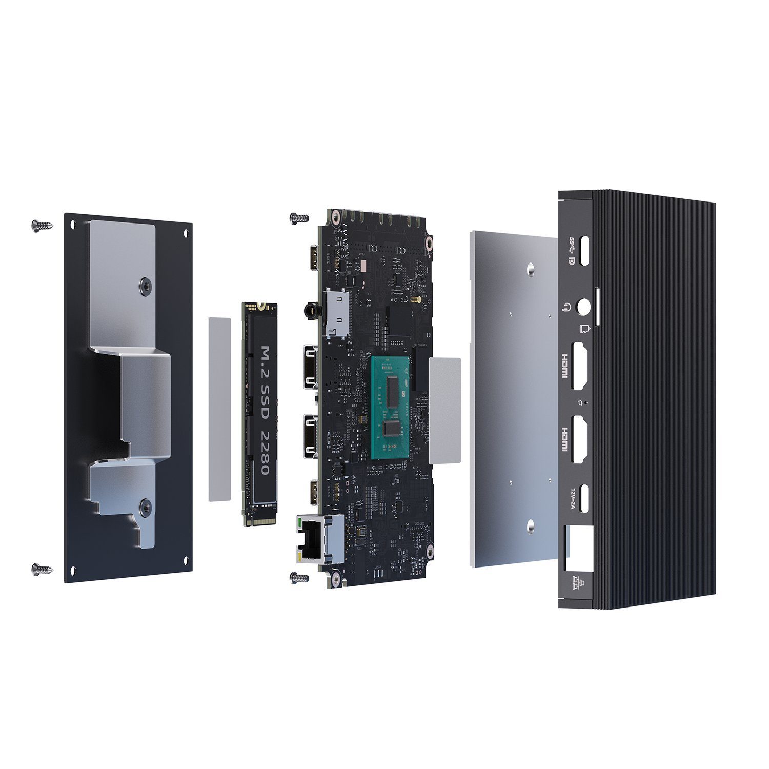 Orbsmart AW-14L Mini-PC (Intel Jasper Lake N5105, Windows 11 Pro 4K Computer Desktop-PC WIFI 6, lüfterlos, stromsparend)