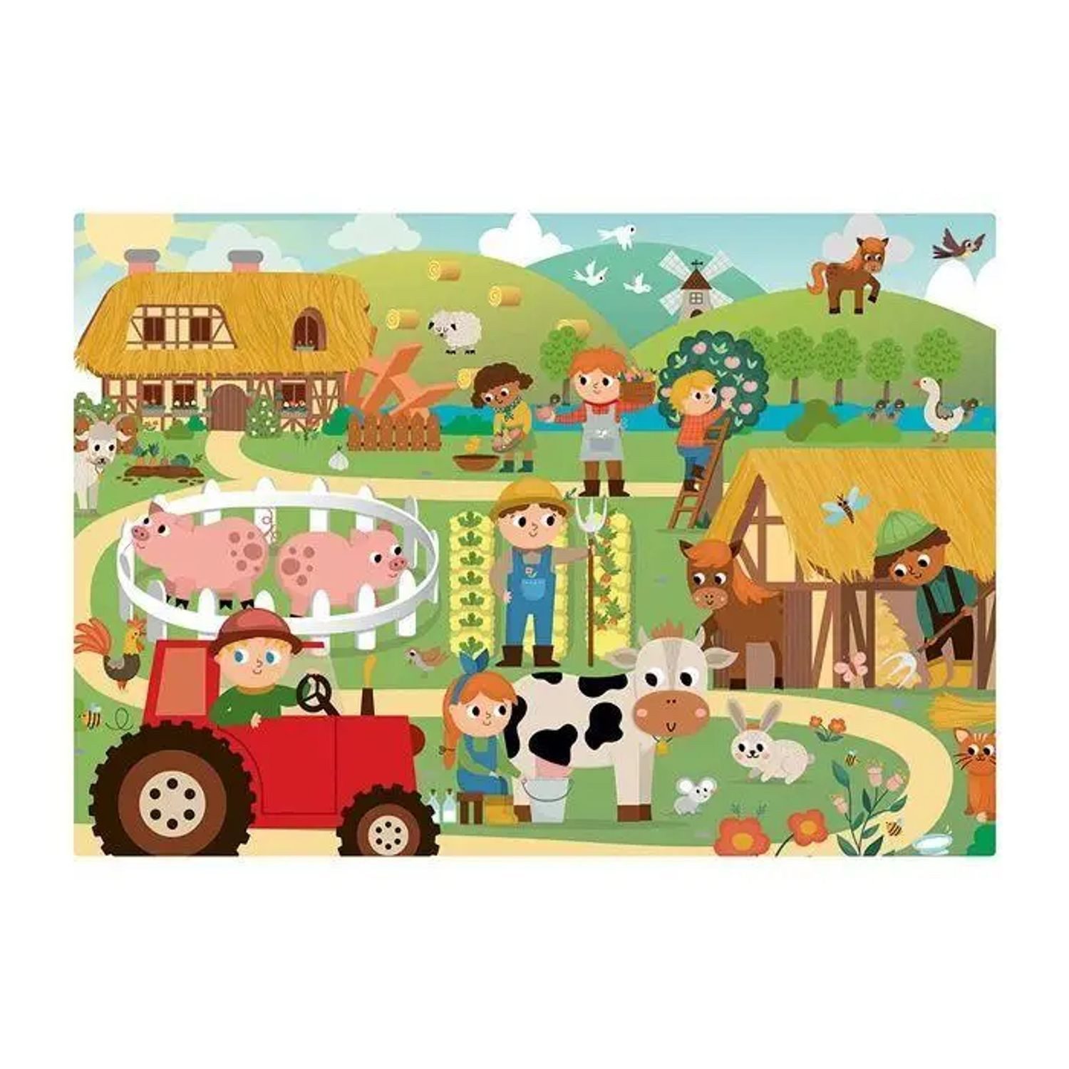 BrainBox Puzzle Bauernhof & Stadt 2x24 Teile Puzzle, 24 Puzzleteile