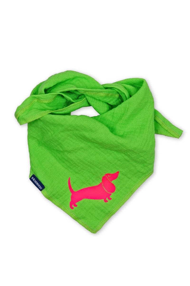 P.Eisenherz Trachtenkleid Musselintuch - DACKEL - pink, rauchblau, grün