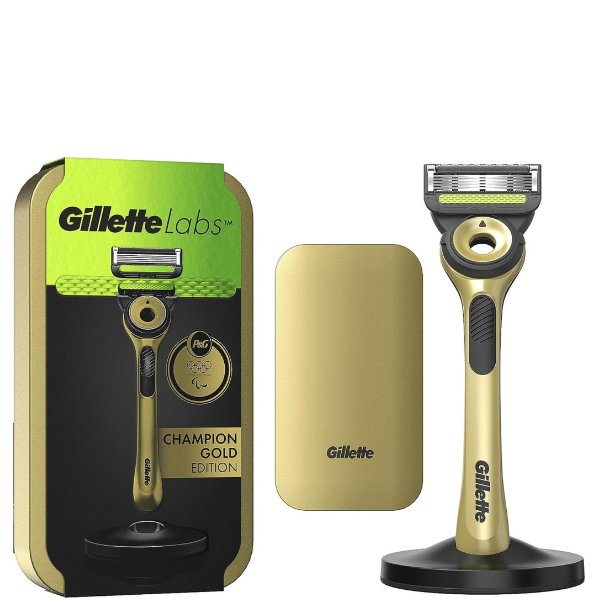 Gillette Бритви Labs Champion Gold Edition, 3-tlg., Edles Design, flexible Klingen & sanfte Rasurpflege im Reiseformat