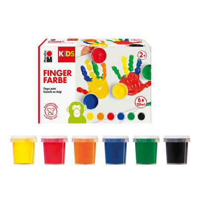 Marabu Fingerfarbe Fingerfarbe KiDS, 6 Stück