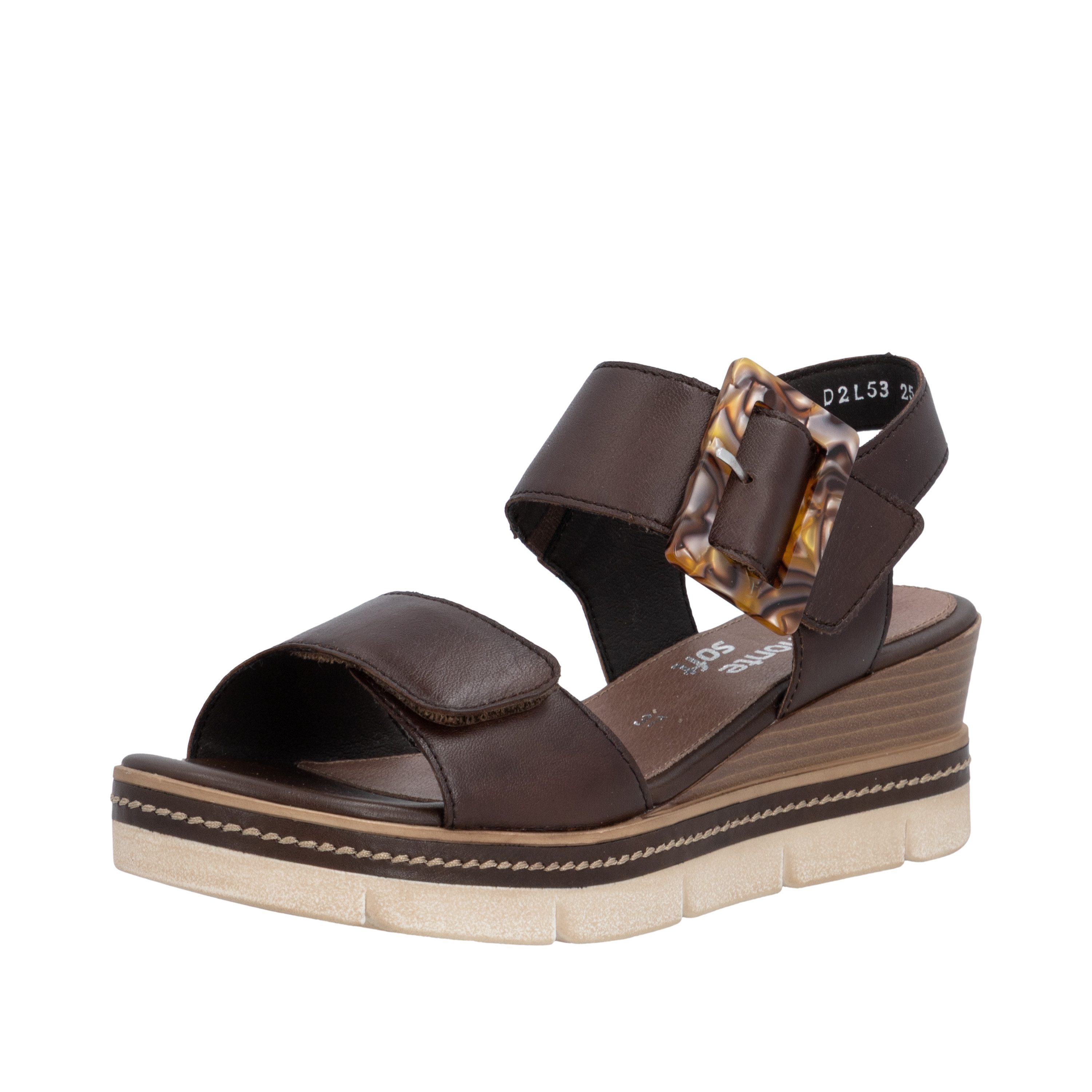 Remonte Keilsandalette Keilabsatz, Riemensandale, Sommerschuh, auffällige Zierschnalle