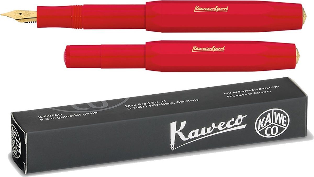 Kaweco Füllhalter Sport Classic - Rot - Extra Breit, (1-tlg), für Rechts- und Linkshänder
