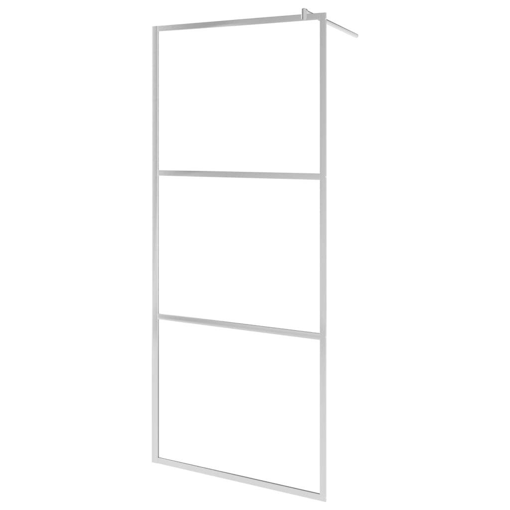 vidaXL Duschwand Duschwand für Begehbare Dusche Halbmattiertes ESG-Glas 90x195cm