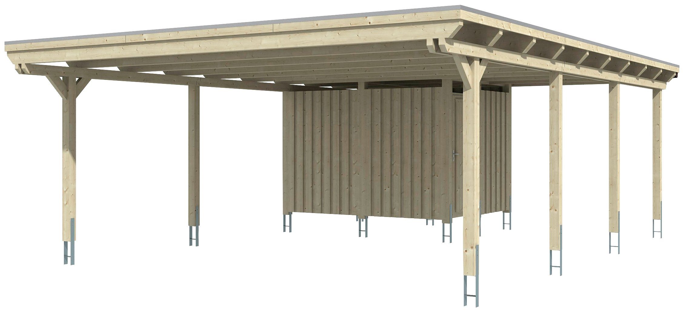 Doppelcarport cm, Skanholz Emsland, Einfahrtshöhe 223 613x846 cm BxT: